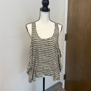 Thakoon Black and Cream Striped Tank Top